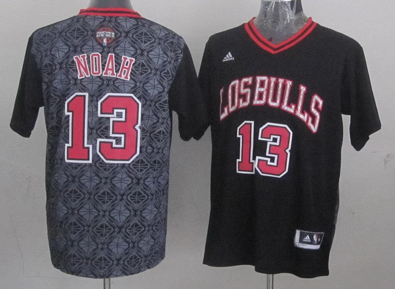 Basketball-Inspired Jersey-Bulls 13 Noah Black 2014 Latin Nights Swingman Basketball Jerseys