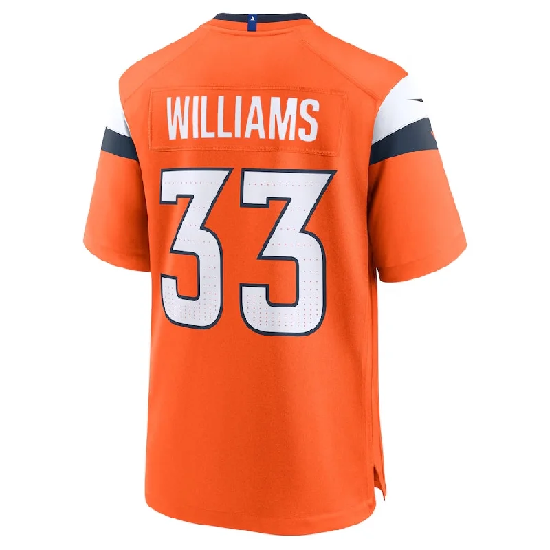 NFL Football Jersey-D.Broncos #33 Javonte Williams Game Jersey - Orange Football Jerseys