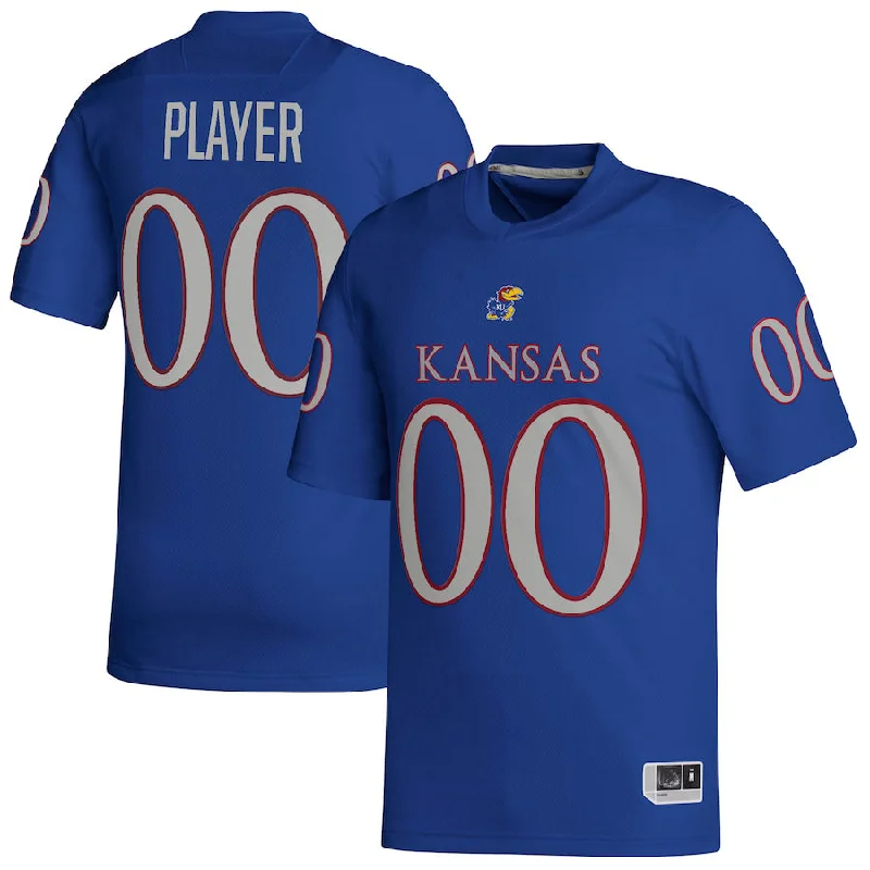 Football Manager Jersey-Custom K.Jayhawks Pick-A-Player NIL Replica Football Jersey Royal American Stitched College Jerseys