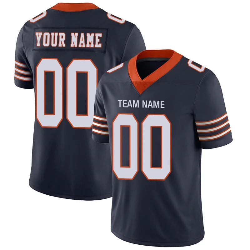 Replica Team Football Jersey-Custom C.Bears Football Jerseys Team Player or Personalized Design Your Own Name for Men's Women's Youth Jerseys Navy