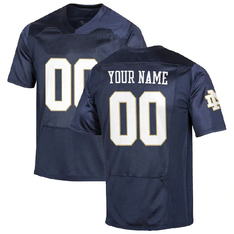 Football Hall of Fame Jersey-Custom N.Dame Fighting Irish Under Armour Replica Jersey Navy Football Jersey American Stitched College Jerseys