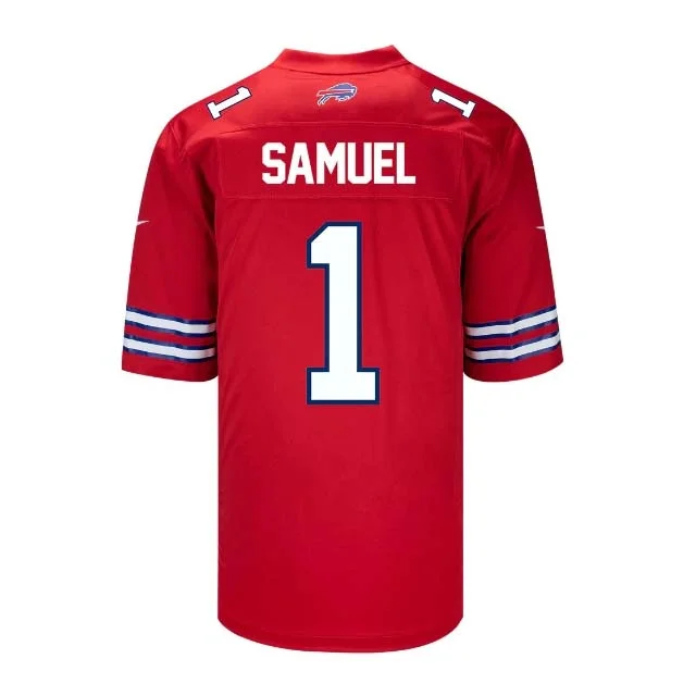 Major League Football Jersey-B.Bills #1 Curtis Samuel Game Jersey - Red Football Jerseys