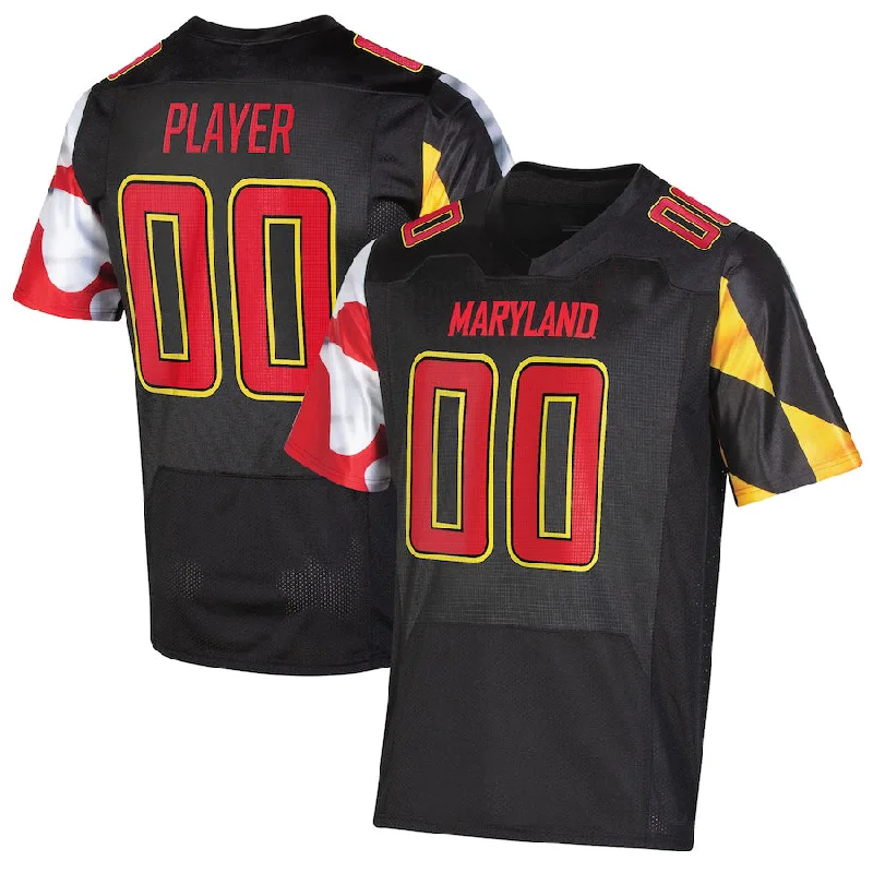 Birthday Football Jersey-Custom M.Terrapins Under Armour Pick-A-Player NIL Replica Football Jersey Black American Stitched College Jerseys