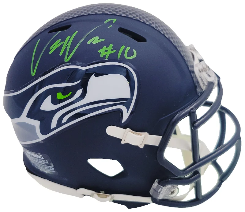 Competition Rugby Helmet-Uchenna Nwosu Autographed Seattle Seahawks Blue Speed Mini Helmet MCS Holo Stock #211036