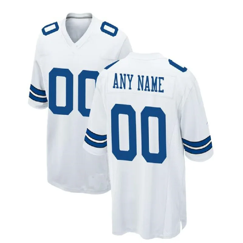 Button-Up Football Jersey-Custom  D.Cowboys White Game Jersey Stitched Football Jerseys