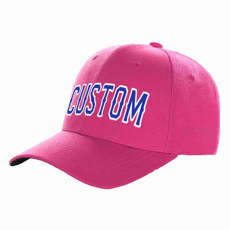 Heavy-Duty Baseball Cap-Custom Rose Red Royal-White Curved Eaves Sport Baseball Cap Design for Men/Women/Youth