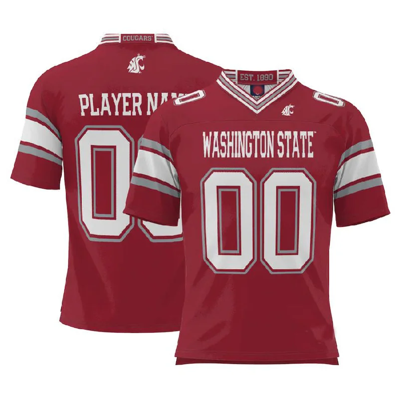 Football Hall of Fame Jersey-Custom W.State Cougars ProSphere NIL Pick-A-Player Football Jersey Crimson Stitched American College Jerseys