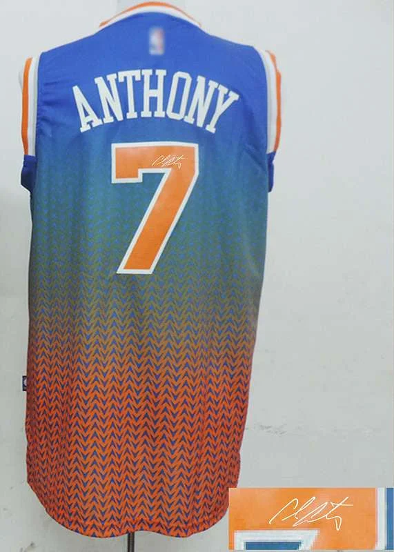 Red Basketball Jersey-Knicks 7 Anthony Blue Resonate Blazers 12 Aldridge Orange Signature Edition Basketball Jerseys