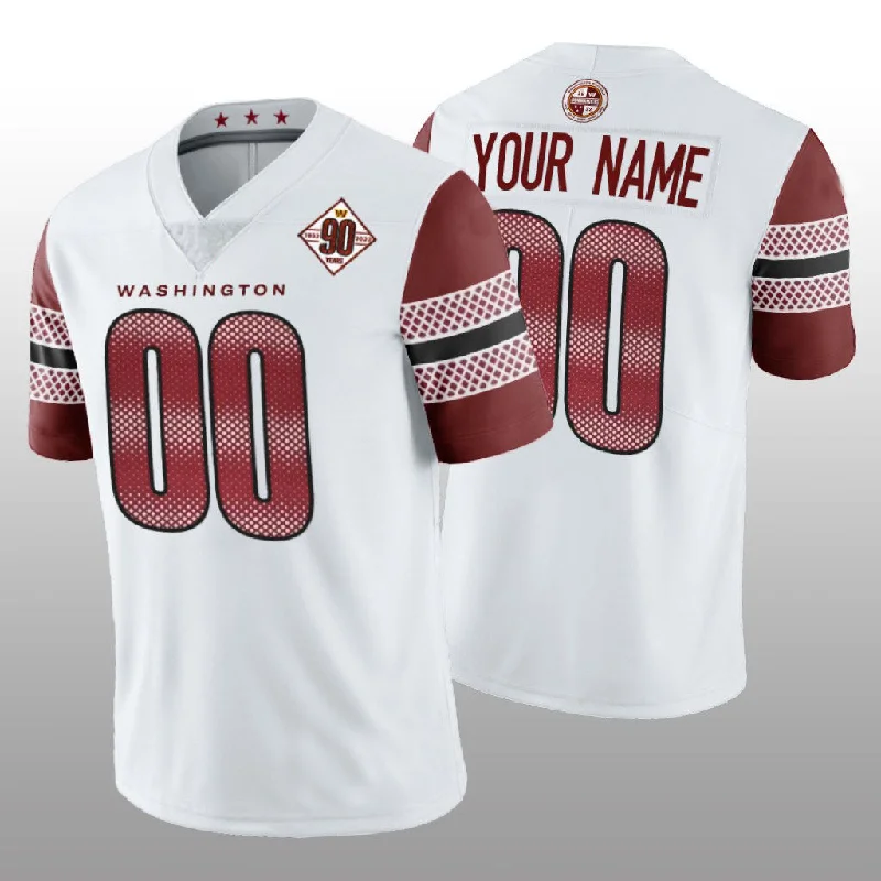 Football Tournament Winner Jersey-Custom W.Commanders White 90th Anniversary Vapor Limited Jersey Football Jerseys