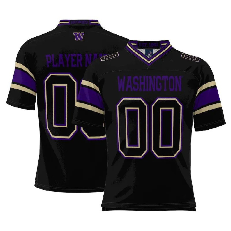 Couple Football Jersey-Custom W.Huskies ProSphere NIL Pick-A-Player Football Jersey  Black Stitched American College Jerseys