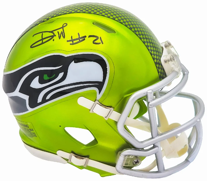 Neon Rugby Helmet-Devon Witherspoon Autographed Seattle Seahawks Flash Green Speed Mini Helmet MCS Holo Stock #216009