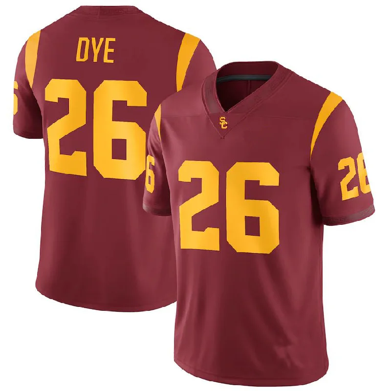 Fan Favorite Football Jersey-U.Trojans #26 Travis Dye NIL Replica Football Jersey Cardinal Stitched American College Jerseys