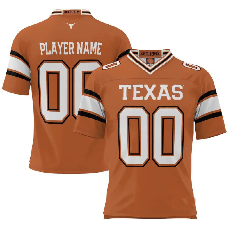 Glow-in-the-Dark Football Jersey-Custom T.Longhorns ProSphere NIL Pick-A-Player Football Jersey Texas Orange Stitched American College Jerseys