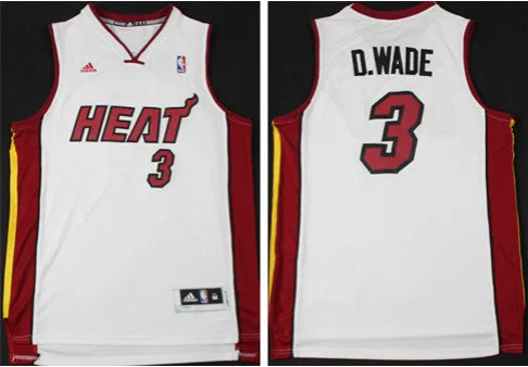 Basketball Festival Jersey-Heat 3 D.Wade White New Revolution 30 Swingman Basketball Jerseys