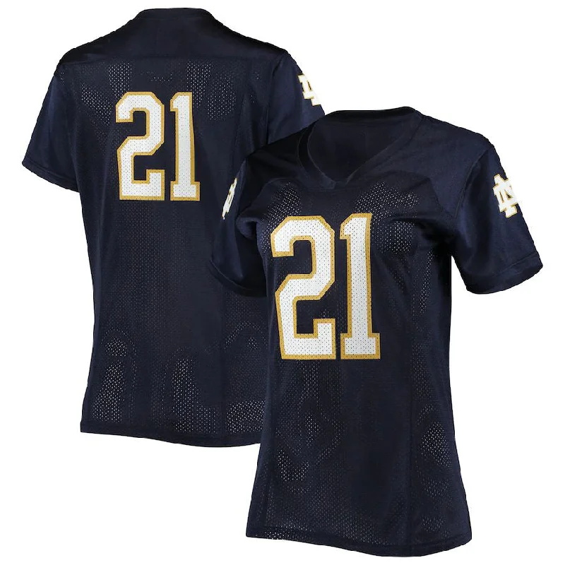 Stadium Football Jersey-#21 N.Dame Fighting Irish Under Armour Replica Football Jersey Navy Stitched American College Jerseys