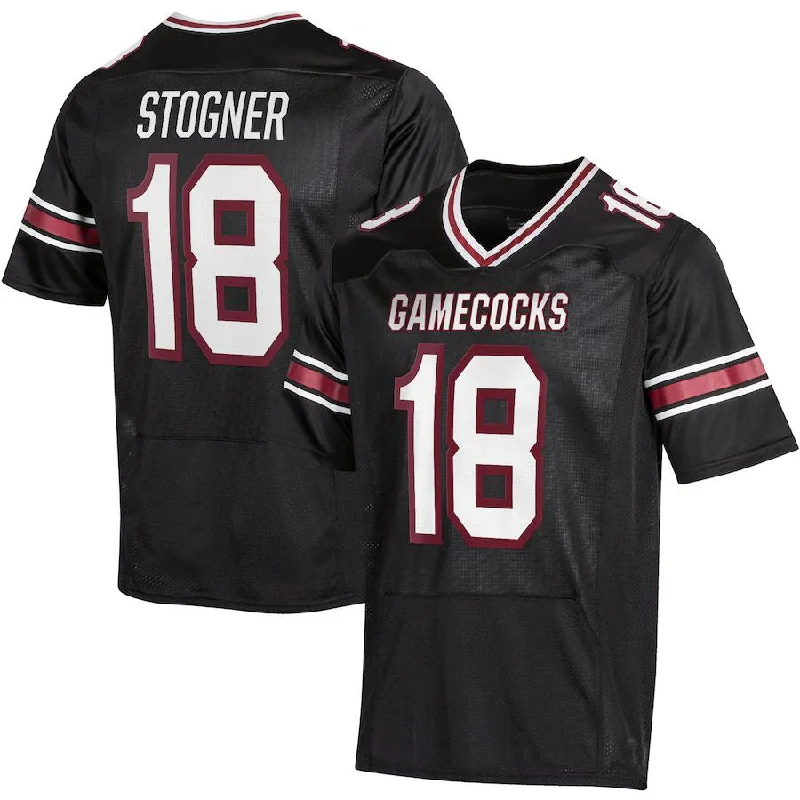 Purple Football Jersey-S.Carolina Gamecocks #18 Austin Stogner Under Armour NIL Replica Football Jersey Black Stitched American College Jerseys