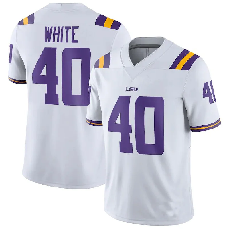 Football Style Jersey-L.Tigers #40 Devin White Game Jersey White Football Jersey Stitched American College Jerseys