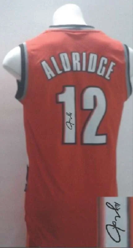 Basketball Party Jersey-Blazers 12 Aldridge Orange Signature Edition Basketball Jerseys