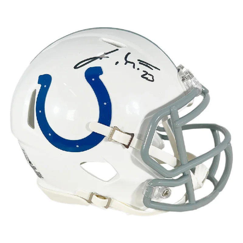 Rainproof Rugby Helmet-Kenny Moore II Signed Indianapolis Colts Speed White Mini Football Helmet (Beckett)