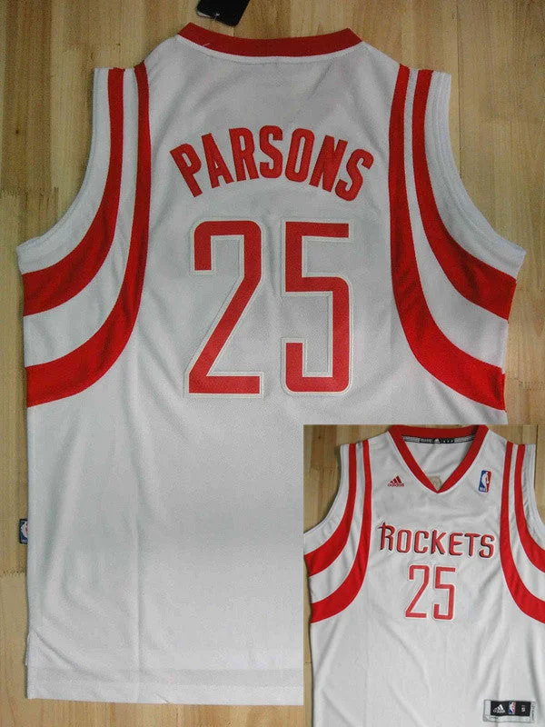 Basketball Umpire Jersey-Rockets 25 Parsons White New Revolution 30 Basketball Jerseys