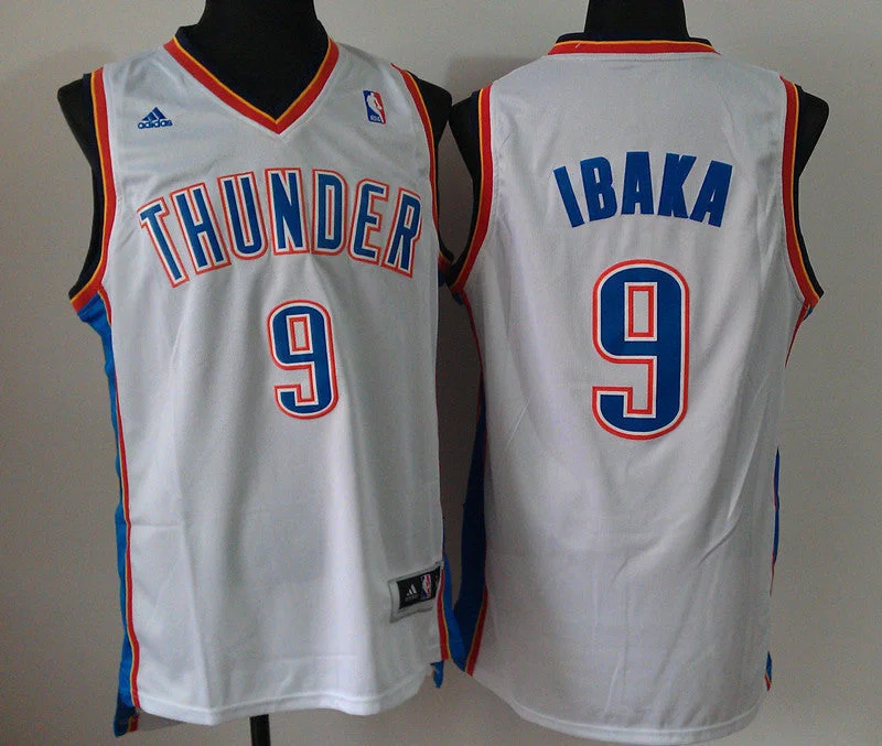 Parent-Child Basketball Jersey-Thunder 9 Ibaka White New Revolution 30 Basketball Jerseys