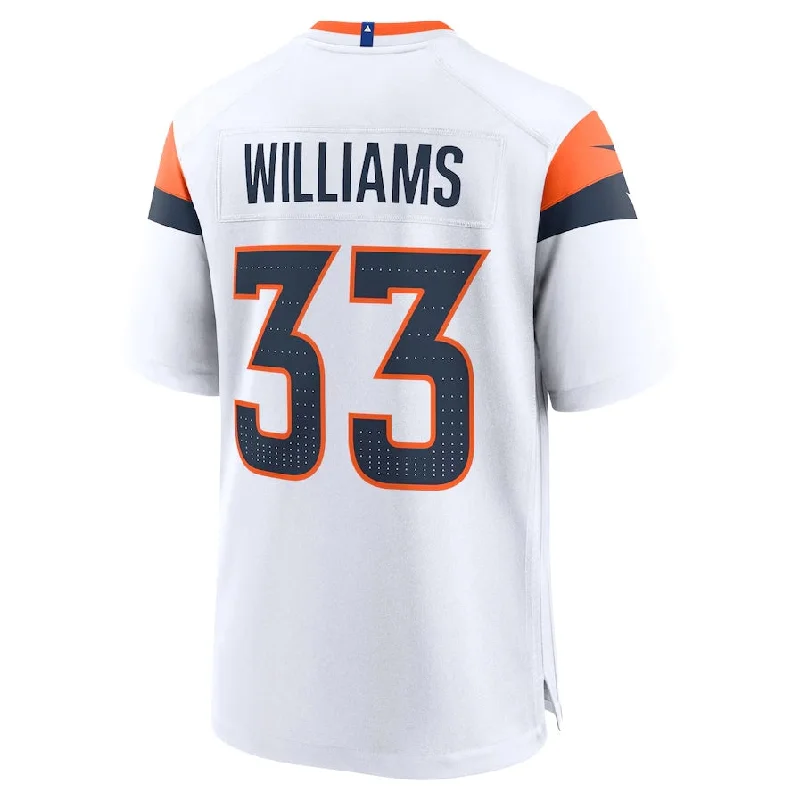 Official Football Jersey-D.Broncos #33 Javonte Williams Game Jersey - White Football Jerseys