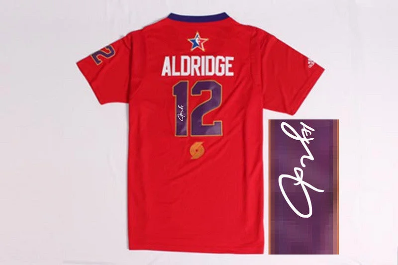 Basketball Road Trip Jersey-2014 All Star West 12 Aldridge Red Signature Edition Basketball Jerseys