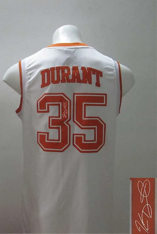 Quick-Dry Basketball Jersey-Texas Longhorns 35 Durant White Signature Edition Basketball Jerseys