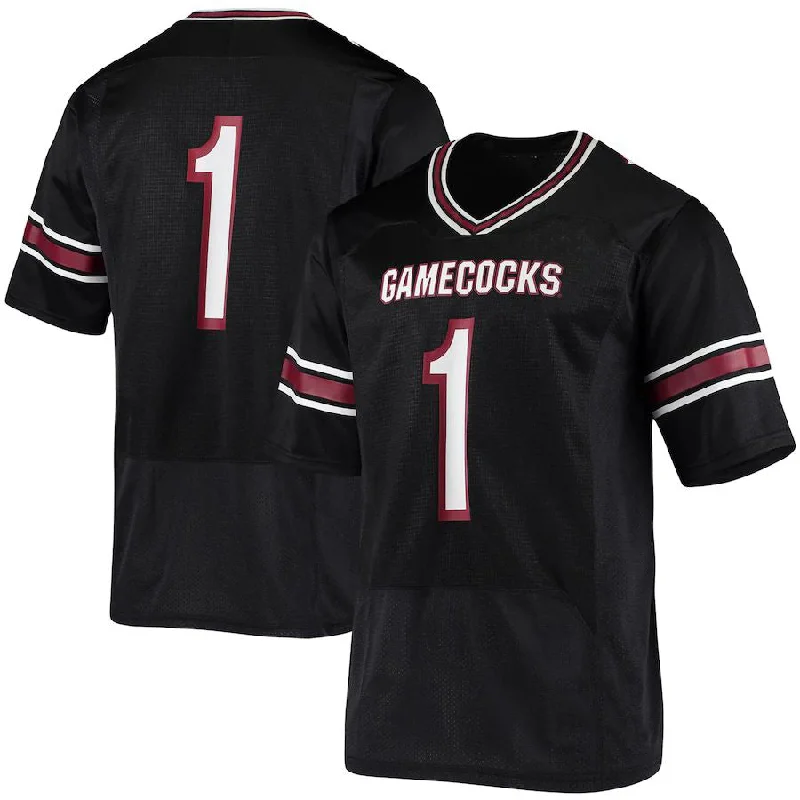 Green Football Jersey-#1 S.Carolina Gamecocks Under Armour Logo Replica Football Jersey Black Stitched American College Jerseys