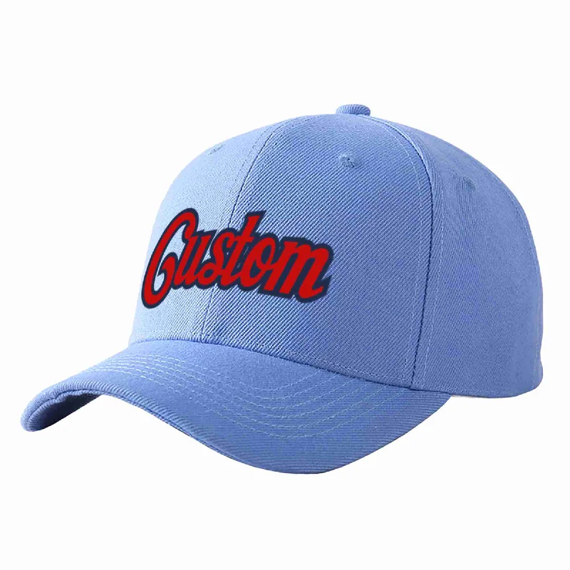 Festival Baseball Cap-Custom Sky Blue Red-Navy Curved Eaves Sport Baseball Cap Design for Men/Women/Youth