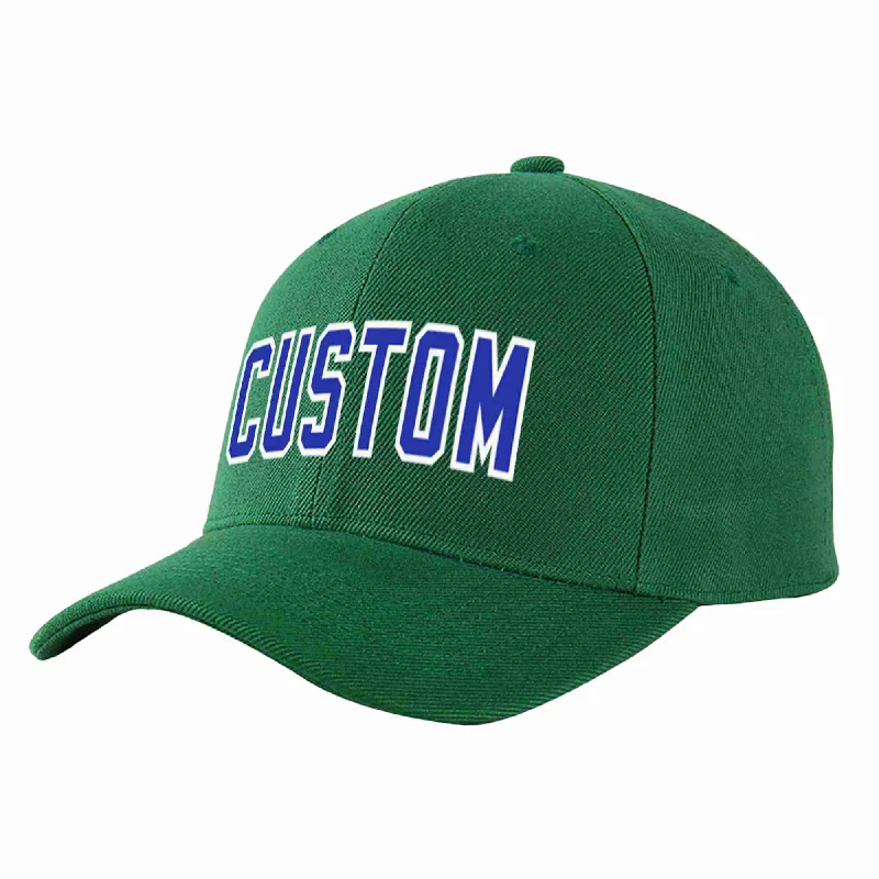 Survivalist Baseball Cap-Custom Green Royal-White Curved Eaves Sport Baseball Cap Design for Men/Women/Youth