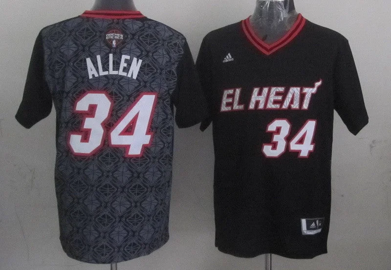 Wedding Basketball Jersey-Heat 34 Allen Black 2014 Latin Nights Swingman Basketball Jerseys