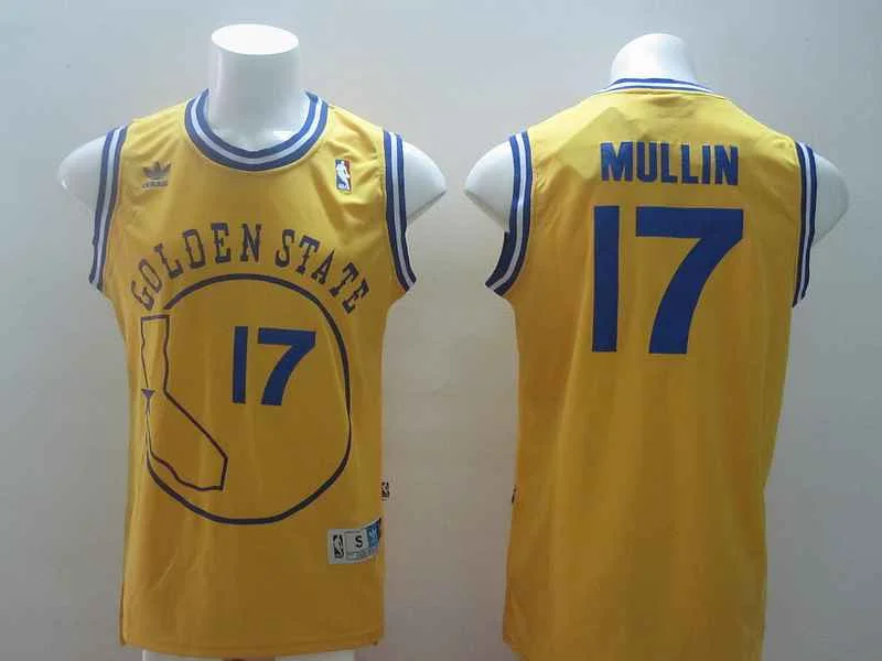 Solid Color Basketball Jersey-Warriors 17 Mullin Gold New Revolution 30 Basketball Jerseys