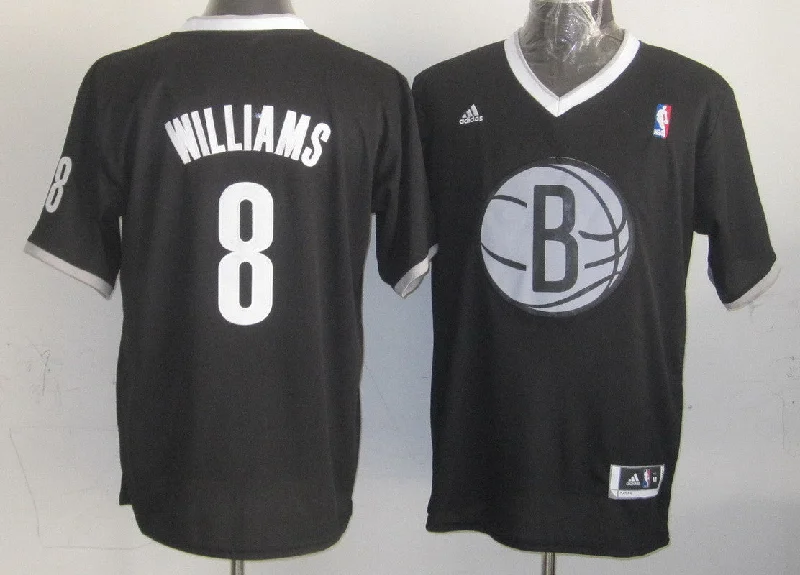 Basketball Watch Party Jersey-Nets 8 Williams Black Christmas Edition Basketball Jerseys