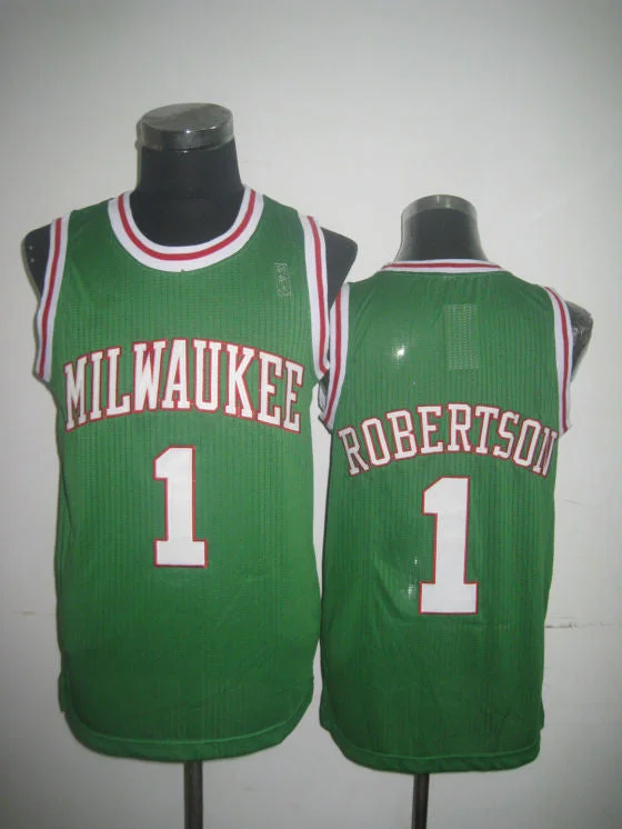 All-Star Basketball Jersey-Bucks 1 Robertson Green Basketball Jerseys