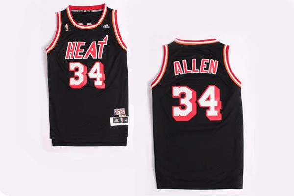 Short Sleeve Basketball Jersey-Heat 34 Allen Black Hardwood Classics Basketball Jerseys