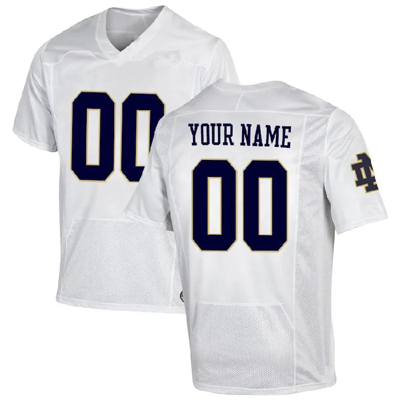 Street Style Football Jersey-Custom N.Dame Fighting Irish Under Armour Replica Jersey Football Jersey White American Stitched College Jerseys