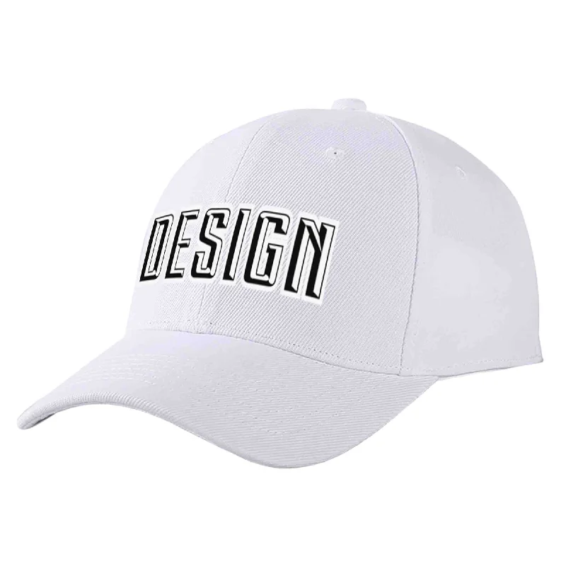 New Arrival Baseball Cap-Custom White Black-White Curved Eaves Sport Design Baseball Cap