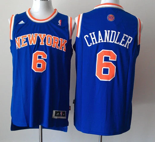 Men's Basketball Jersey-Knicks 6 Chandle Blue New Revolution 30 Basketball Jerseys