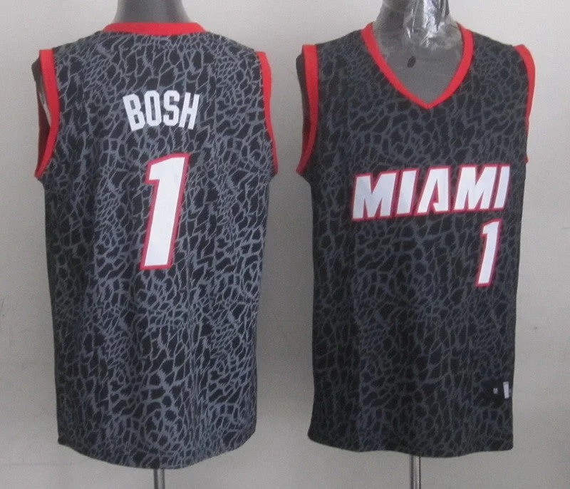 Navy Blue Basketball Jersey-Heat 1 Bosh Black Crazy Light Swingman Basketball Jerseys