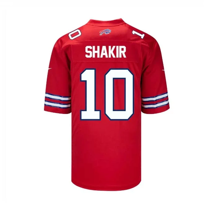 Streetwear Football Jersey-B.Bills #10 Khalil Shakir Game Jersey - Red Football Jerseys