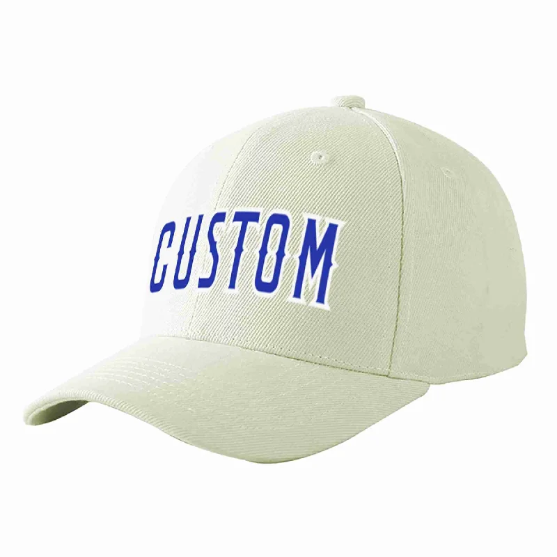 Love Baseball Cap-Custom Cream Royal-White Curved Eaves Sport Baseball Cap Design for Men/Women/Youth