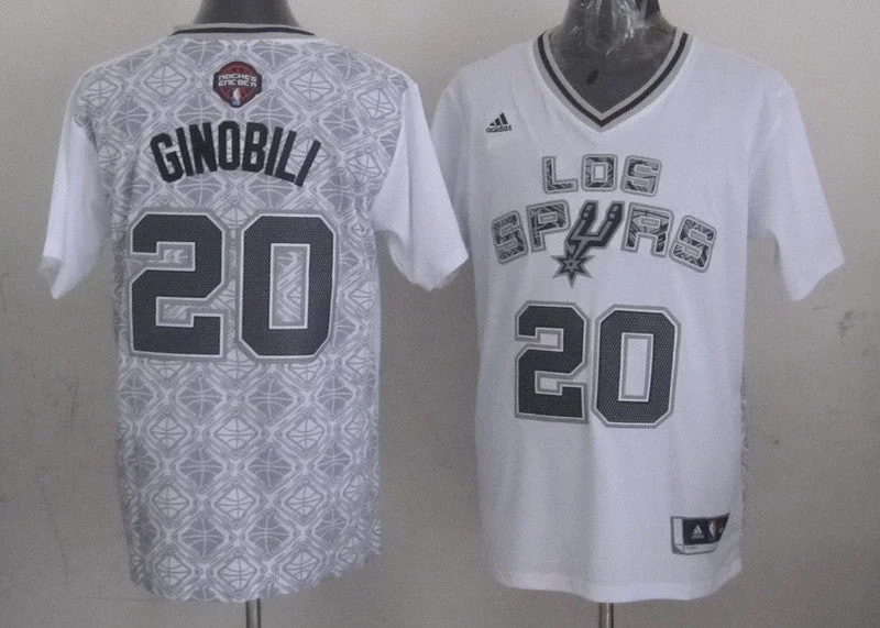 Orange Basketball Jersey-Spurs 20 Ginobili White 2014 Latin Nights Swingman Basketball Jerseys