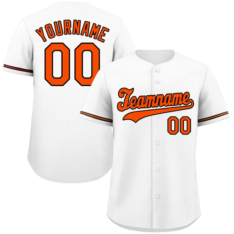 Tournament Baseball Jersey-Custom White Orange-Black Classic Style Authentic Baseball Jersey