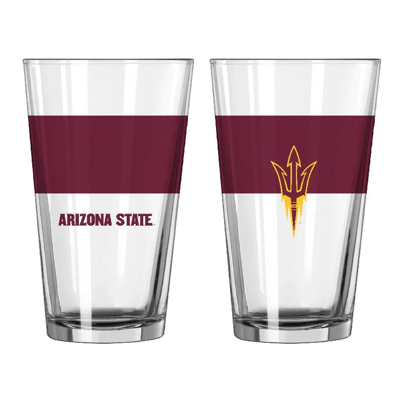 Ceramic Team Mug-Arizona State 16oz Colorblock Pint Glass