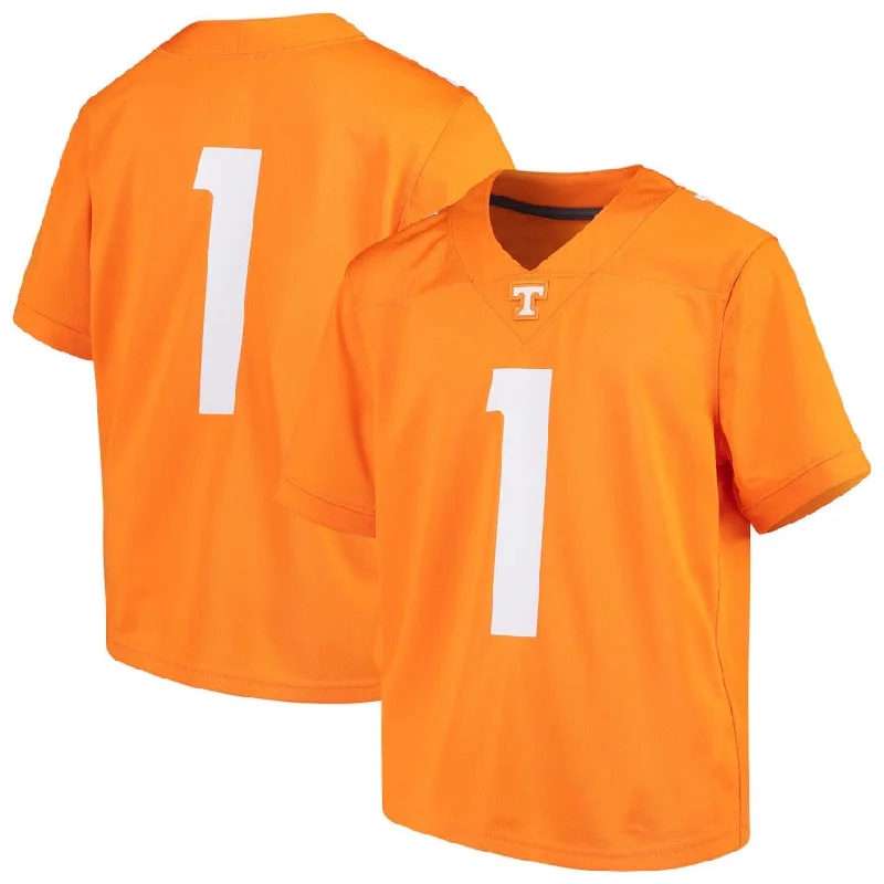 Green Football Jersey-#1 T.Volunteers Team Replica Football Jersey - Tennessee Orange College Jerseys