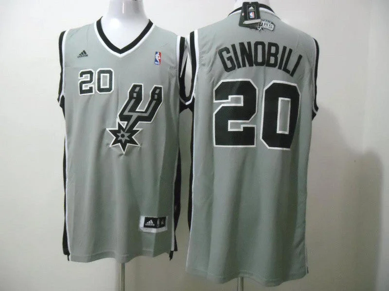 Basketball Tailgate Jersey-Spurs 20 Ginobili Grey New Revolution 30 Basketball Jerseys