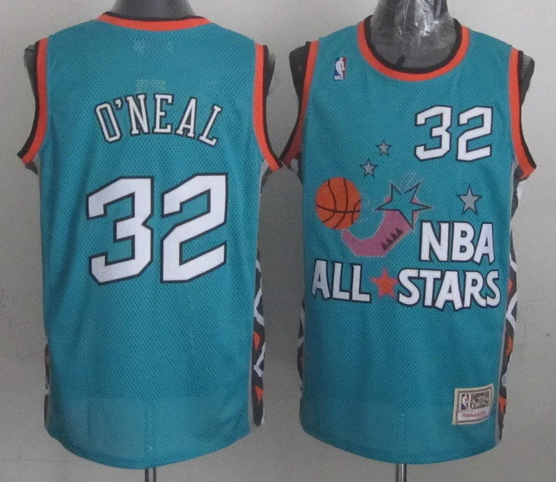 Birthday Basketball Jersey-1996 All Star 32 O Neal Teal Basketball Jerseys