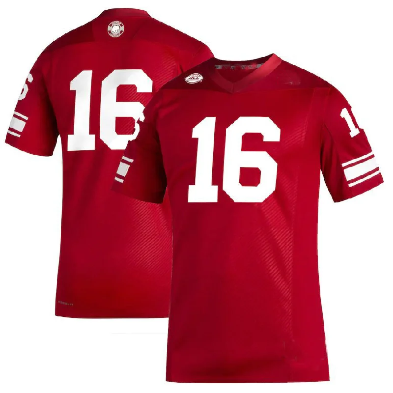 Practice Football Jersey-#16 L.Cardinals Premier Strategy Football Jersey - Red Stitched American College Jerseys