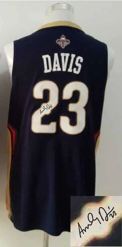 Gold Basketball Jersey-Hornets 23 Davids Navy Blue Signature Edition Basketball Jerseys